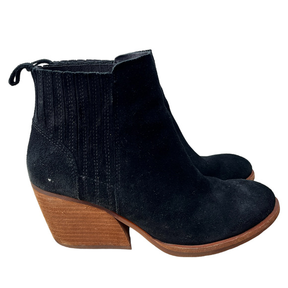 Kork Ease Suede Chelsea Ankle Bootie 7.5 Fashion Boots Black - Picture 1 of 11